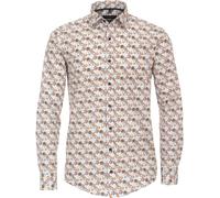 Langarmhemd CASAMODA "CASAMODA Freizeithemd "Green"-Kollektion Print", Herren, Gr. XL, Normalgrößen, orange, 100% Baumwolle, bedruckt, lässig geschnitten, Hemden (44132356-XL) orange