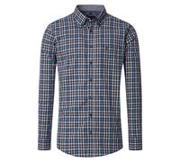 Langarmhemd CASAMODA "CASAMODA Freizeithemd kariert", Herren, Gr. 3XL, Normalgrößen, blau, 100% Baumwolle, kariert, comfort fit, Hemden (38891634-XXXL) blau