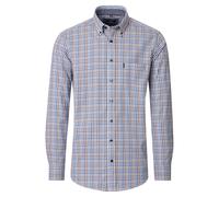 Langarmhemd CASAMODA "CASAMODA Freizeithemd kariert", Herren, Gr. 6XL, Normalgrößen, blau, 100% Baumwolle, kariert, lässig geschnitten, Hemden (67880865-6XL) blau