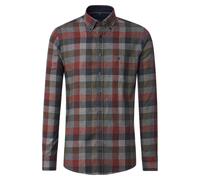 Langarmhemd CASAMODA "CASAMODA Freizeithemd kariert", Herren, Gr. L, Normalgrößen, orange, 100% Baumwolle, kariert, comfort fit, Hemden (94274861-L) orange