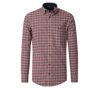 Casa Moda Mens Comfort Fit Shirt Tangerine Tango/Green Check M