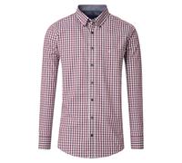 Langarmhemd CASAMODA "CASAMODA Freizeithemd kariert", Herren, Gr. XL, Normalgrößen, rot (hellrot), 100% Baumwolle, kariert, comfort fit, Hemden (48068543-XL) hellrot