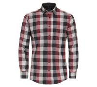 Langarmhemd CASAMODA "CASAMODA Freizeithemd kariert", Herren, Gr. XXL, Normalgrößen, rot (dunkelrot), 100% Baumwolle, kariert, comfort fit, Hemden (58147434-XXL) dunkelrot