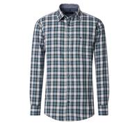 Langarmhemd CASAMODA "CASAMODA Freizeithemd Langarm kariert", Herren, Gr. L, Normalgrößen, grün (türkisgrün), 100% Baumwolle, kariert, lässig geschnitten, Hemden (45642513-L) türkisgrün