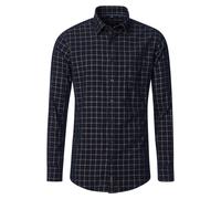 Langarmhemd CASAMODA "CASAMODA Freizeithemd Langarm kariert", Herren, Gr. L, Normalgrößen, schwarz, 100% Baumwolle, kariert, lässig geschnitten, Hemden (39269453-L) schwarz