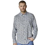 Langarmhemd CASAMODA "CASAMODA Freizeithemd Langarm Print", Herren, Gr. 4XL, Normalgrößen, grün, 100% Baumwolle, bedruckt, lässig geschnitten, Hemden (47375237-4XL) grün