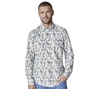 Langarmhemd CASAMODA "CASAMODA Freizeithemd langarm Print", Herren, Gr. 5XL, Normalgrößen, blau, 100% Baumwolle, bedruckt, lässig geschnitten, Hemden (32244048-5XL) blau