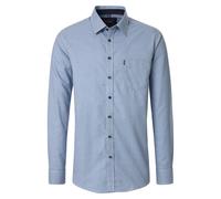 Langarmhemd CASAMODA "CASAMODA Freizeithemd Langarm Print", Herren, Gr. L, Normalgrößen, blau, 100% Baumwolle, bedruckt, comfort fit, Hemden (59897409-L) blau