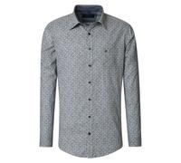 Langarmhemd CASAMODA "CASAMODA Freizeithemd Langarm Print", Herren, Gr. M, Normalgrößen, blau, 100% Baumwolle, bedruckt, comfort fit, Hemden (15370926-M) blau