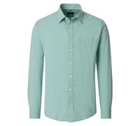 Langarmhemd CASAMODA "CASAMODA Freizeithemd Langarm uni", Herren, Gr. L, Normalgrößen, grün, 70% Baumwolle, 30% Leinen, unifarben, comfort fit, Hemden (54875335-L) grün