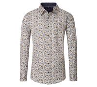 Langarmhemd CASAMODA "CASAMODA Freizeithemd Print", Herren, Gr. 3XL, Normalgrößen, braun, 100% Baumwolle, bedruckt, lässig geschnitten, Hemden (56457061-XXXL) braun
