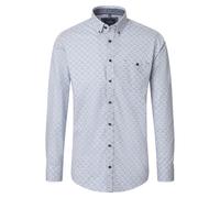 Langarmhemd CASAMODA "CASAMODA Freizeithemd Print", Herren, Gr. 4XL, Normalgrößen, blau, 100% Baumwolle, bedruckt, lässig geschnitten, Hemden (24513340-4XL) blau