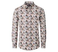 Langarmhemd CASAMODA "CASAMODA Freizeithemd Print", Herren, Gr. 4XL, Normalgrößen, braun, 100% Baumwolle, bedruckt, lässig geschnitten, Hemden (12840139-4XL) braun