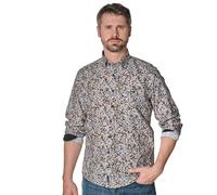 Casa Moda Casual Fit Hemd braun, Bedruckt