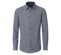 Langarmhemd CASAMODA "CASAMODA Freizeithemd Print", Herren, Gr. L, Normalgrößen, blau, 100% Baumwolle, bedruckt, lässig geschnitten, Hemden (90150953-L) blau