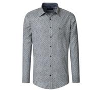 Langarmhemd CASAMODA "CASAMODA Freizeithemd Print", Herren, Gr. L, Normalgrößen, blau, 100% Baumwolle, bedruckt, lässig geschnitten, Hemden (54262261-L) blau