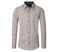 Langarmhemd CASAMODA "CASAMODA Freizeithemd Print", Herren, Gr. L, Normalgrößen, braun, 100% Baumwolle, bedruckt, comfort fit, Hemden (43628251-L) braun