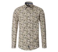 Langarmhemd CASAMODA "CASAMODA Freizeithemd Print", Herren, Gr. M, Normalgrößen, beige, 100% Baumwolle, bedruckt, lässig geschnitten, Hemden (85467030-M) beige