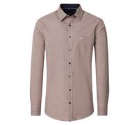 Langarmhemd CASAMODA "CASAMODA Freizeithemd Print", Herren, Gr. M, Normalgrößen, beige (orange), 100% Baumwolle, bedruckt, comfort fit, Hemden (56027442-M) orange