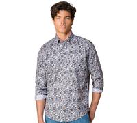 Langarmhemd CASAMODA "CASAMODA Freizeithemd Print", Herren, Gr. M, Normalgrößen, blau (grünblau), 100% Baumwolle, bedruckt, lässig geschnitten, Hemden (35504216-M) grünblau