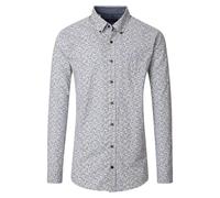 Langarmhemd CASAMODA "CASAMODA Freizeithemd Print", Herren, Gr. XL, Normalgrößen, beige, 100% Baumwolle, bedruckt, lässig geschnitten, Hemden (72456968-XL) beige