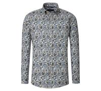 Langarmhemd CASAMODA "CASAMODA Freizeithemd Print", Herren, Gr. XL, Normalgrößen, blau, 100% Baumwolle, bedruckt, comfort fit, Hemden (18752620-XL) blau