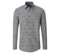 Langarmhemd CASAMODA "CASAMODA Freizeithemd Print", Herren, Gr. XL, Normalgrößen, braun, 100% Baumwolle, bedruckt, comfort fit, Hemden (40902706-XL) braun