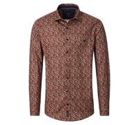 Langarmhemd CASAMODA "CASAMODA Freizeithemd Print", Herren, Gr. XL, Normalgrößen, braun (orange), 100% Baumwolle, bedruckt, lässig geschnitten, Hemden (18413335-XL) orange