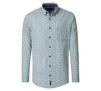 Langarmhemd CASAMODA "CASAMODA Freizeithemd Print", Herren, Gr. XXL, Normalgrößen, blau, 100% Baumwolle, bedruckt, lässig geschnitten, Hemden (60081708-XXL) blau