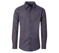 Casa Moda Casual Fit Hemd blau/rot, Bedruckt