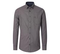 Langarmhemd CASAMODA "CASAMODA Freizeithemd Langarm Print", Herren, Gr. XXL, Normalgrößen, braun, 100% Baumwolle, bedruckt, lässig geschnitten, Hemden (77837644-XXL) braun