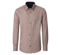 Langarmhemd CASAMODA "CASAMODA Freizeithemd Print", Herren, Gr. XXL, Normalgrößen, braun, 100% Baumwolle, bedruckt, comfort fit, Hemden (31086264-XXL) braun