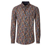 Langarmhemd CASAMODA "CASAMODA Freizeithemd Print", Herren, Gr. XXL, Normalgrößen, bunt (orange), 100% Baumwolle, bedruckt, lässig geschnitten, Hemden (42410830-XXL) orange