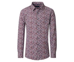 Langarmhemd CASAMODA "CASAMODA Freizeithemd Print", Herren, Gr. XXL, Normalgrößen, rot, 100% Baumwolle, bedruckt, comfort fit, Hemden (87772149-XXL) rot