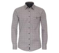 Langarmhemd CASAMODA "CASAMODA Freizeithemd Print", Herren, Gr. XXL, Normalgrößen, rot (dunkelrot), 100% Baumwolle, bedruckt, lässig geschnitten, Hemden (50561901-XXL) dunkelrot