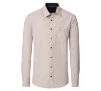 Langarmhemd CASAMODA "CASAMODA Freizeithemd uni", Herren, Gr. 3XL, Normalgrößen, beige, 100% Baumwolle, unifarben, lässig geschnitten, Hemden (95507065-XXXL) beige