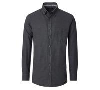 Langarmhemd CASAMODA "CASAMODA Freizeithemd uni", Herren, Gr. M, Normalgrößen, dunkelgrau, 100% Baumwolle, unifarben, comfort fit, Hemden (92250169-M) dunkelgrau