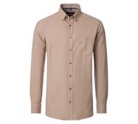 Langarmhemd CASAMODA "CASAMODA Freizeithemd uni", Herren, Gr. XL, Normalgrößen, beige, 100% Baumwolle, unifarben, comfort fit, Hemden (15925422-XL) beige