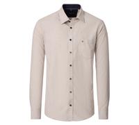 Langarmhemd CASAMODA "CASAMODA Freizeithemd uni", Herren, Gr. XL, Normalgrößen, beige, 100% Baumwolle, unifarben, comfort fit, Hemden (19808056-XL) beige