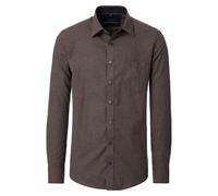 Langarmhemd CASAMODA "CASAMODA Freizeithemd uni", Herren, Gr. XL, Normalgrößen, braun, 100% Baumwolle, unifarben, comfort fit, Hemden (45268561-XL) braun