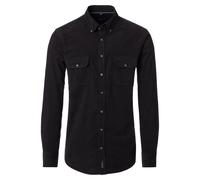 Langarmhemd CASAMODA "CASAMODA Freizeithemd uni", Herren, Gr. XXL, Normalgrößen, schwarz, 100% Baumwolle, unifarben, lässig geschnitten, Hemden (73175622-XXL) schwarz