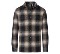 Langarmhemd CASAMODA "CASAMODA Hemdjacke kariert", Herren, Gr. 5XL, Normalgrößen, braun, 70% Polyester, 30% Wolle, kariert, Basic, Hemden (63446026-5XL) braun