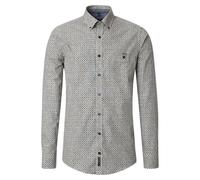 Langarmhemd CASAMODA "CASAMODA Hemdjacke Print", Herren, Gr. M, Normalgrößen, gelb (hellgelb), 100% Baumwolle, bedruckt, lässig geschnitten, Hemden (47513347-M) hellgelb