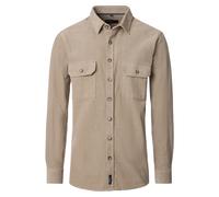 Langarmhemd CASAMODA "CASAMODA Hemdjacke uni", Herren, Gr. 3XL, Normalgrößen, beige, 100% Baumwolle, unifarben, lässig geschnitten, Hemden (27402604-XXXL) beige