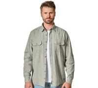 Langarmhemd CASAMODA "CASAMODA Hemdjacke uni", Herren, Gr. 4XL, Normalgrößen, beige, 50% Leinen, 50% Baumwolle, unifarben, lässig geschnitten, Hemden (74122715-4XL) beige