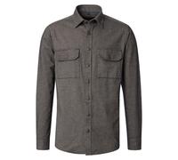 Langarmhemd CASAMODA "CASAMODA Hemdjacke uni", Herren, Gr. L, Normalgrößen, grün (dunkelgrün), 100% Baumwolle, unifarben, lässig geschnitten, Hemden (37055223-L) dunkelgrün