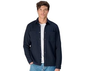 Langarmhemd CASAMODA "CASAMODA Hemdjacke uni", Herren, Gr. XXL, Normalgrößen, blau, 50% Polyester, 40% Wolle, 10% Polyacryl, unifarben, Hemden (62386624-XXL) blau