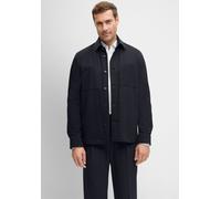 Langarmhemd CINQUE "CIMESSI", Herren, Gr. S, N-Gr, blau (dunkelblau), Web, Obermaterial: 52% Polyester, 21% Polyamid, 17% Viskose, 10% Elasthan, unifarben, relaxed fit hüftbedeckend, 1-Knopf-Manschett