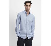 Langarmhemd CINQUE "CISTEVEN", Herren, Gr. M, N-Gr, blau (hellblau), Web, Obermaterial: 65% Leinen, 35% Baumwolle, unifarben, regular fit, Manschette, Hemden, in sommerlichen Leinenmix (48653859-M) he