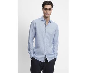 Langarmhemd CINQUE "CISTEVEN", Herren, Gr. M, N-Gr, blau (hellblau), Web, Obermaterial: 65% Leinen, 35% Baumwolle, unifarben, regular fit, Manschette, Hemden, in sommerlichen Leinenmix (48653859-M) he